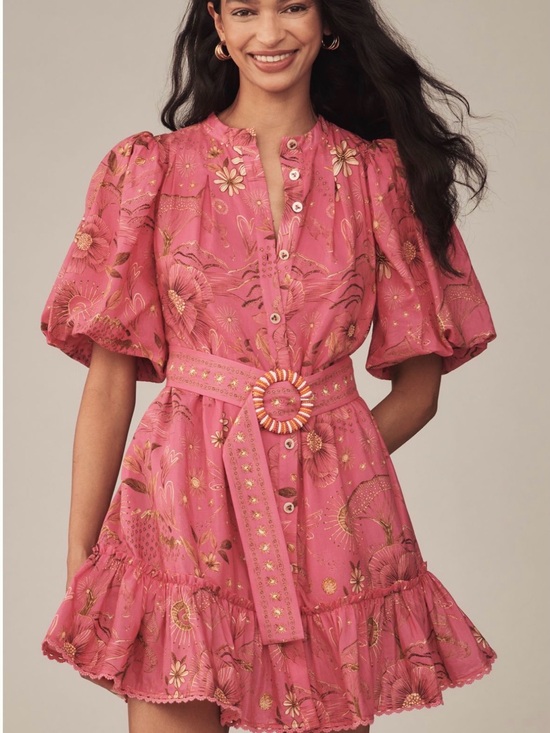 FARM Rio Dresses & Skirts - Farm Rio x Anthropologie Short-Sleeve Button-
Front Mini Dress